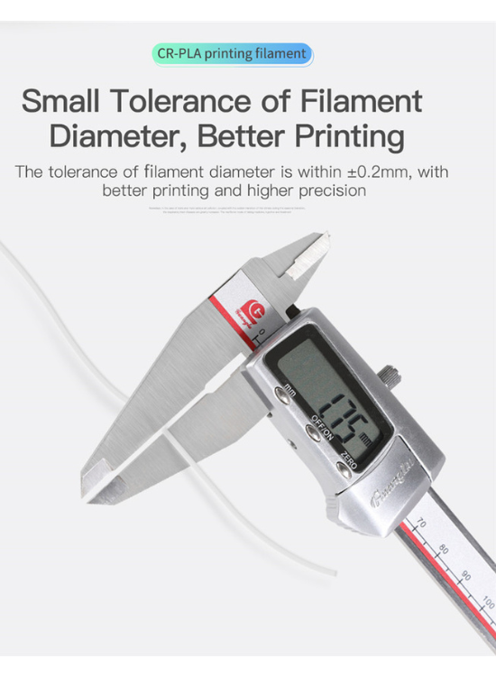 Creality White Filement size